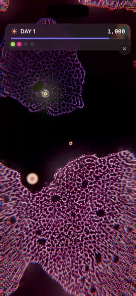 Genesis mode — surviving the night; colonies glowing in the dark as predators prowl.